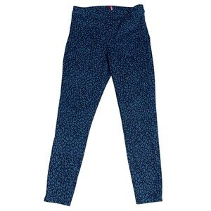 Spanx Womens Medium Jean-ish Ankle Leggings Pull On Blue Jeans Jeggings Leopard